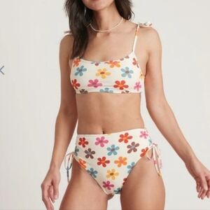 NWT Marine Layer ML Oaxaca High Waisted Bikini Bottom White Size XL